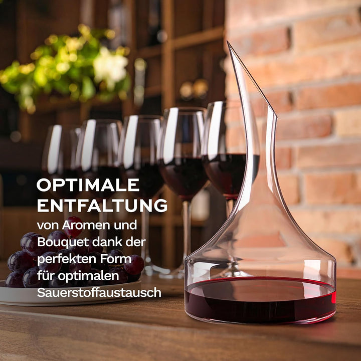 Stölzle Lausitz Dekanter Osorno Vulkanos Mundgeblasen/Rotwein Dekanter mit besonderer Optik/Wein Dek