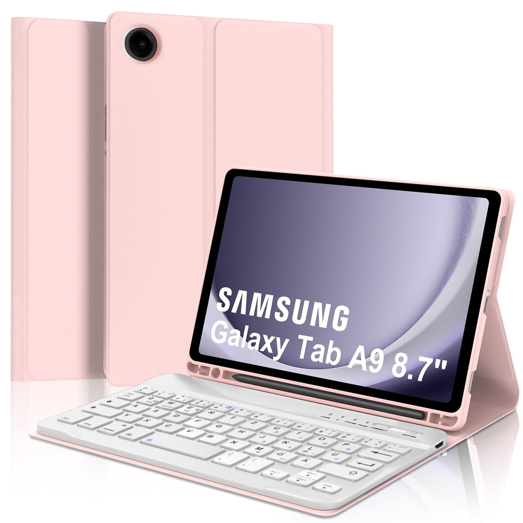 IVEOPPE Hülle mit Tastatur für Samsung Galaxy Tab A9 8.7", Tastatur für Samsung Tablet A9 2023, Magn