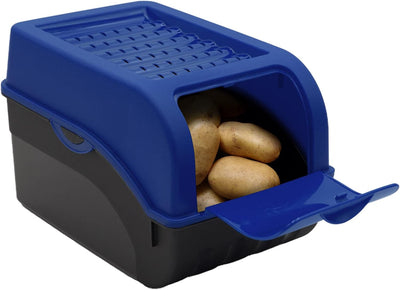ARTECSIS Kartoffel Aufbewahrungsbox dunkelblau 2er Set I Gemüsebox Kartoffelbox mit Deckel für ca. 4