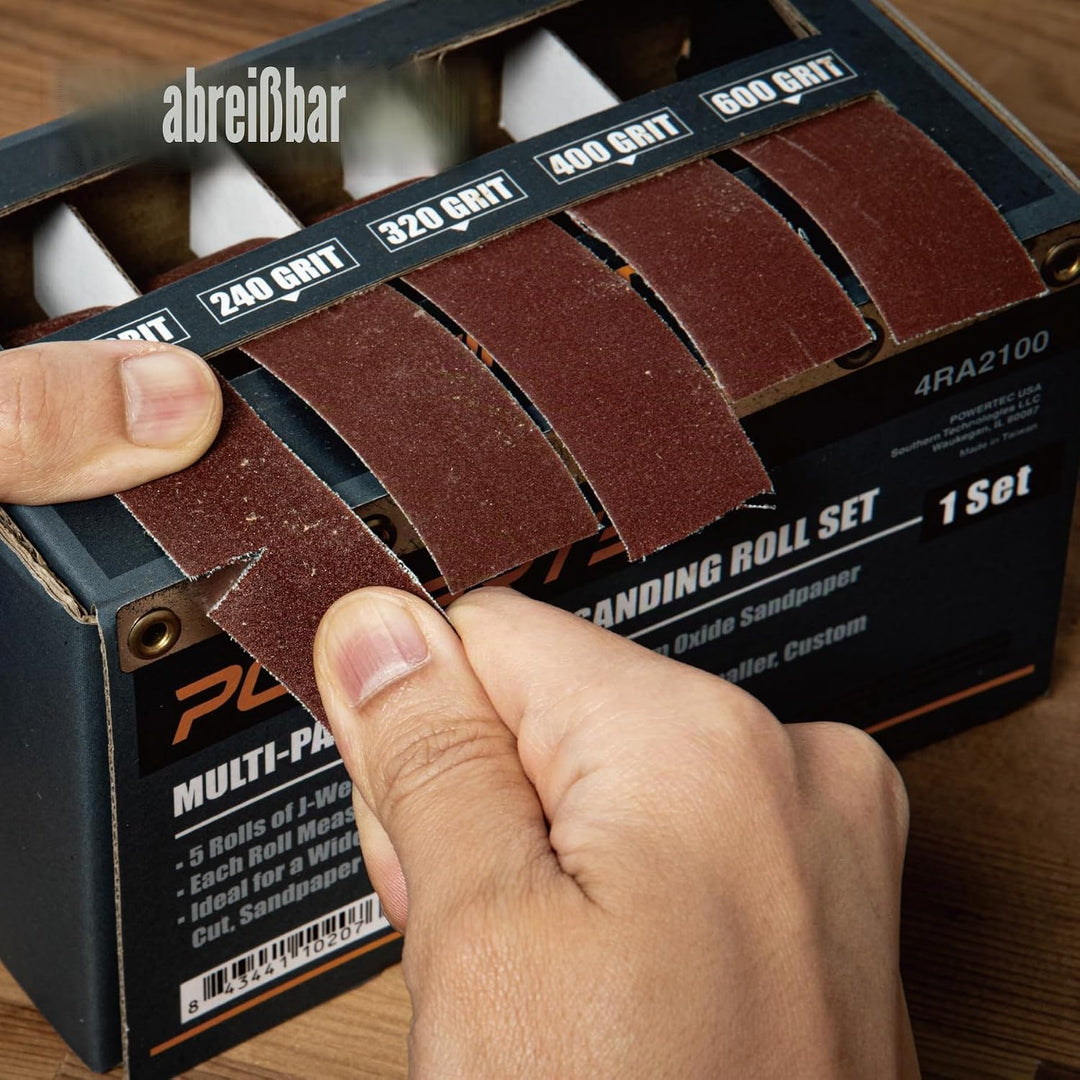 POWERTEC 4RA2100 Schleifpapierrollen für die Automobil-/Holzbearbeitung | Schleifpapierspenderbox mi