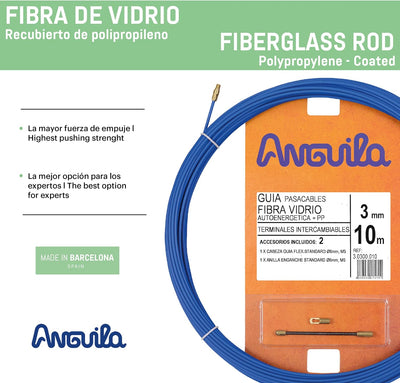 Anguila | Guía Pasacables | Fibra de Vidrio Reforzada + Propileno | Terminales Intercambiables | Col