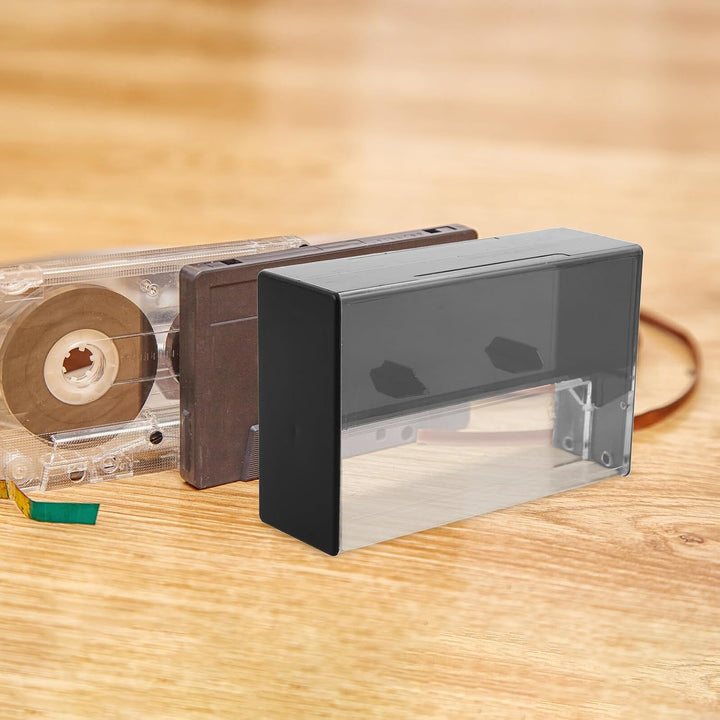 SHINEOFI 4 Stück Doppelseitige Leichte Kunststoff Kassettenbox für Audiokassetten mit Lichtundurchlä
