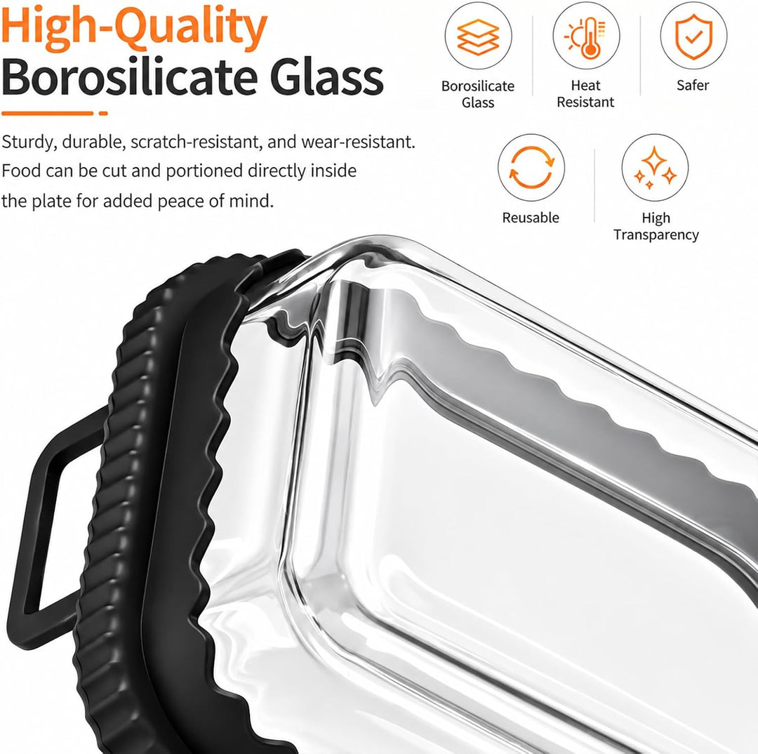 2 Stk Glas Airfryer Zubehör Auflaufform für Heissluftfritteuse Glas Airfryer Glasbehälter Kompatibel