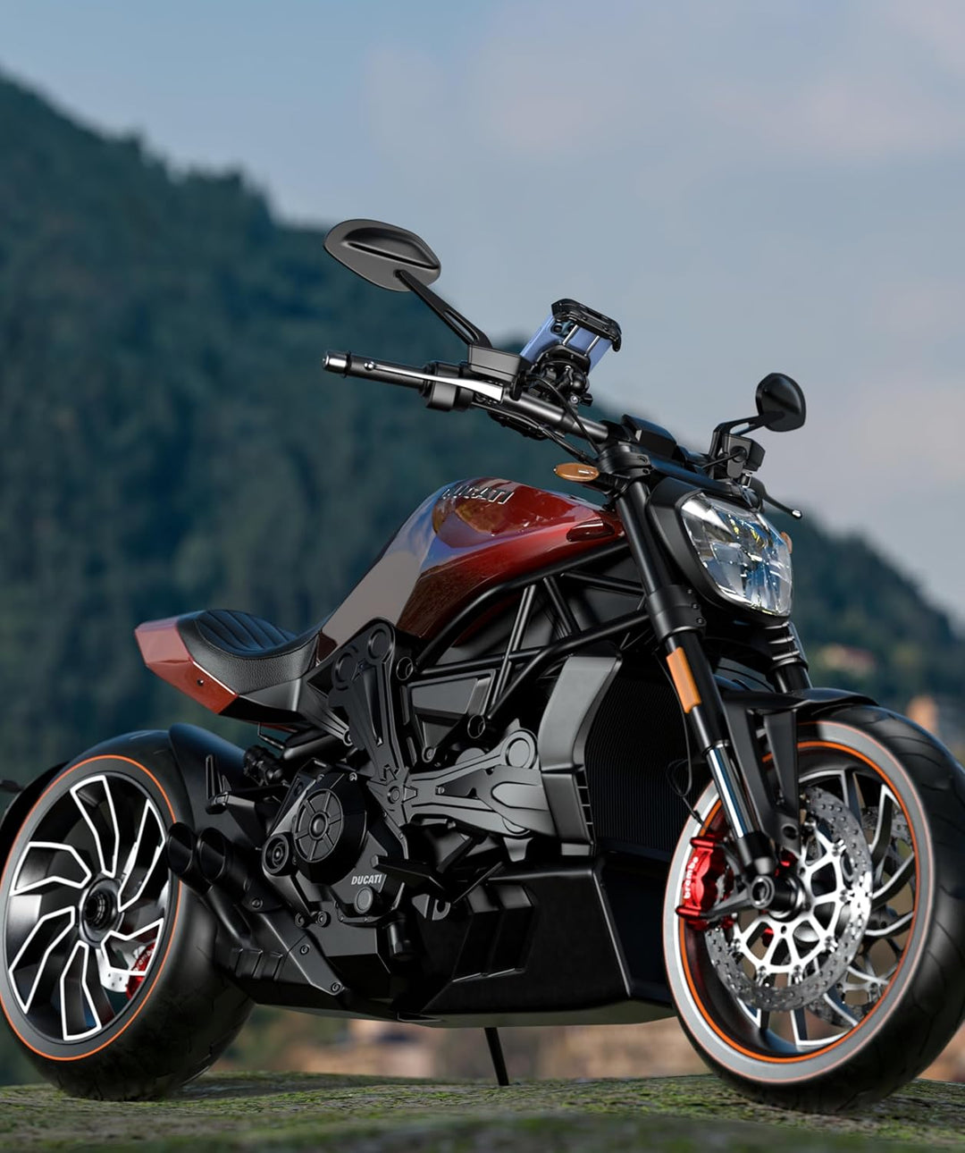 Kewig Motorrad-Handyhalterung mit Vibrationsdämpfer und Hochgeschwindigkeits-Sicherheitsverriegelung