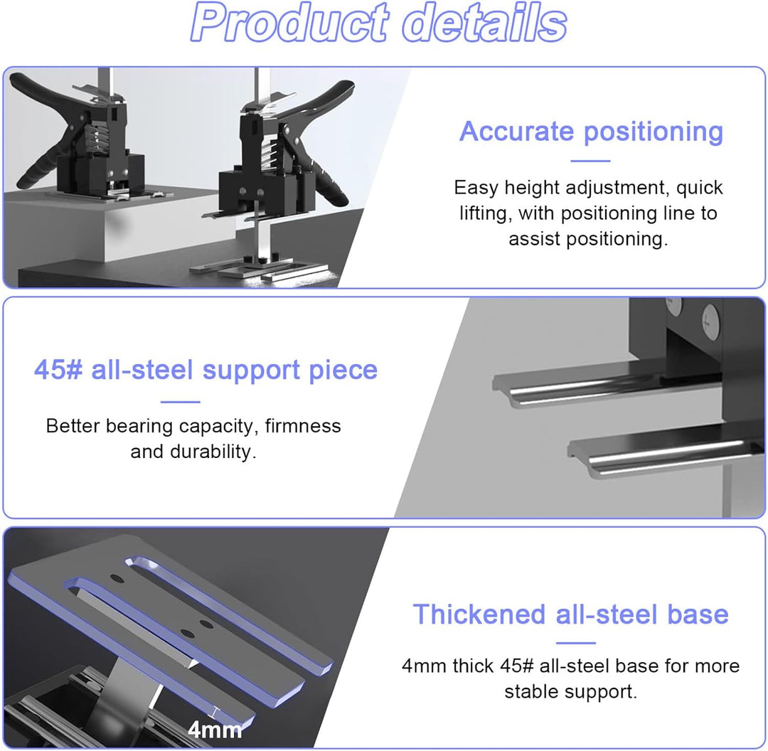 Arbeitssparende Armtürverwendung Plattenheber Schrankheber Klemmplatten-Nivelliersystem 529lb/240kg