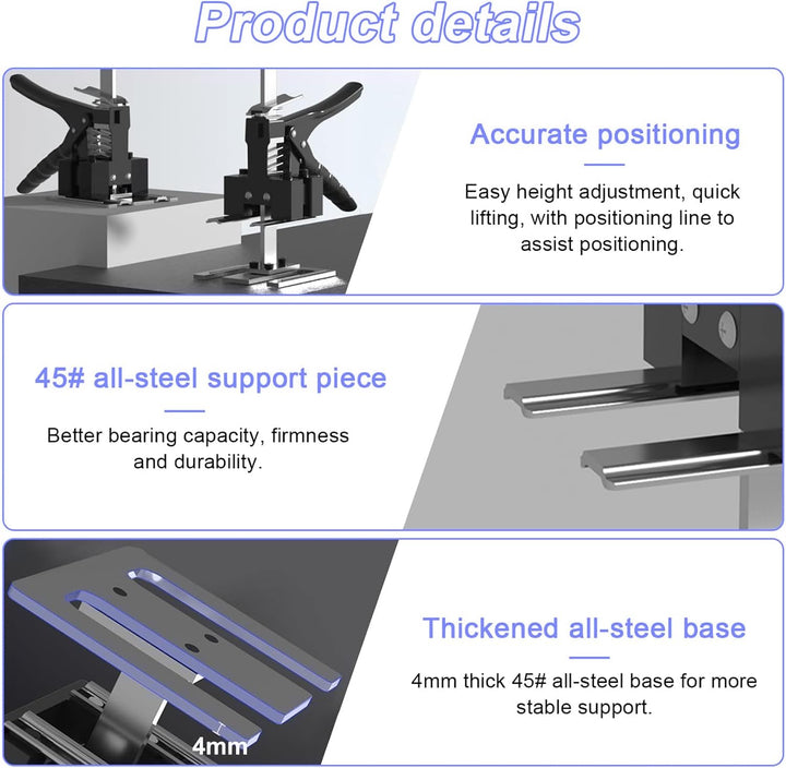 Arbeitssparende Armtürverwendung Plattenheber Schrankheber Klemmplatten-Nivelliersystem 529lb/240kg