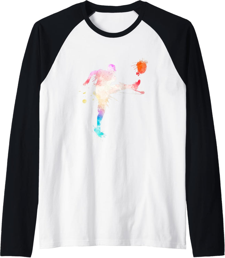Rugby Sport Aquarellkunst Grafik Raglan