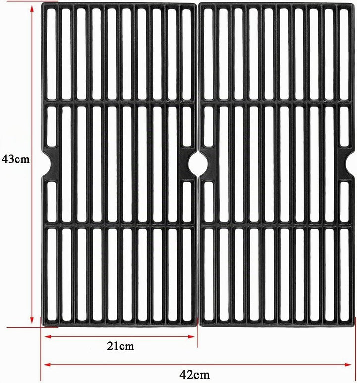 GFTIME 43 x 21CM Gusseisen Grillrost für Enders Boston 3, Enders Monroe 3 Pro, Barbecook Siesta 310,