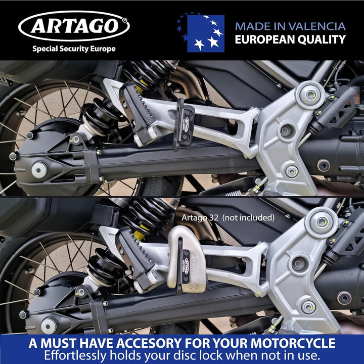 ARTAGO K200 Universal Halterung für Motorrad Diebstahlsicherung 32, zur Befestigung an V-Schienen de