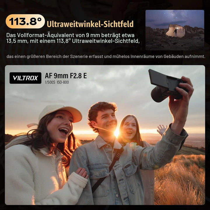 VILTROX 9mm F2.8 Air XF Mount Kameraobjektiv Lens für Fuji X APS-C Autofokus Ultraweitwinkelobjektiv