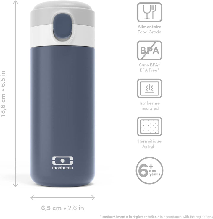 monbento - Isotherme Flasche MB Pop Infinity - 360ml - Auslaufsicher - Hält Getränke bis zu 12 Stund