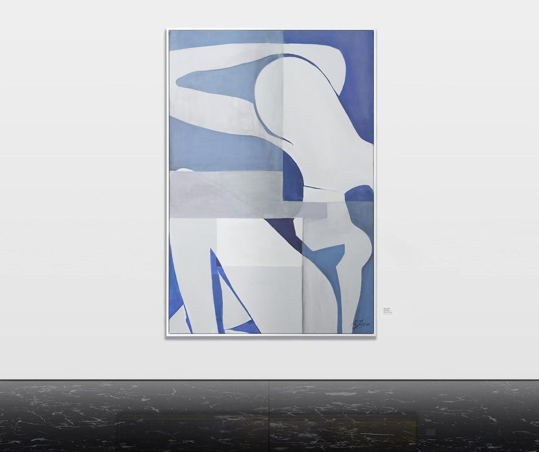 YS-Art XXL Abstrakt Acryl Gemälde auf Leinwand mit Rahmen Sandy handgemalte Wandbilder Wohnzimmer Mi