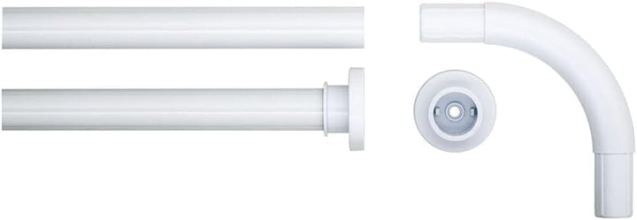 Sealskin Winkel Duschvorhangstange, Aluminium, Farbe: weiss, Durchmesser 28 mm, 90 x 90 cm Weiss Dus