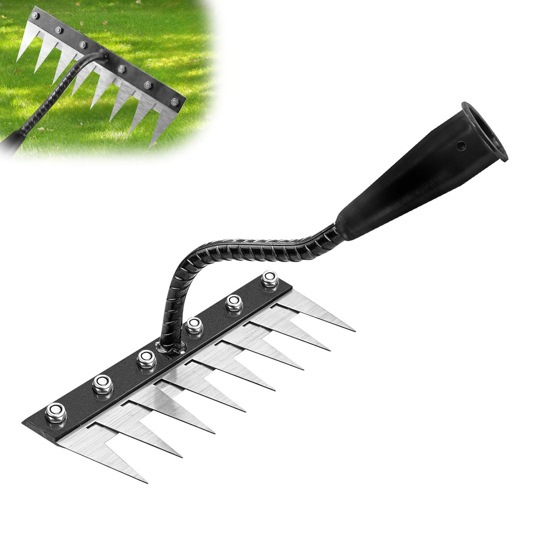 Gartenrechen,8 Teeth rechen,Mehrzweck Garten Unkraut Werkzeug,Gartenrechen aus Metall, Eisenrechen f