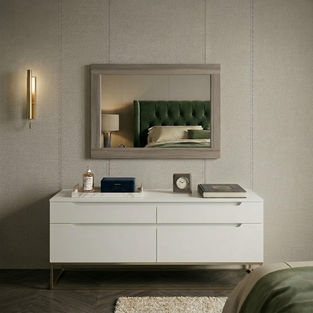 ARHome Wandspiegel, 90 x 60 cm, Rustikale Esche, Spiegel, Made in Italy Rustikale Esche 90x60, Rusti