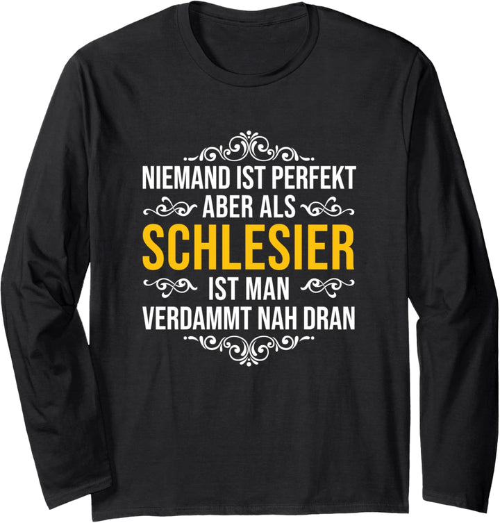 Schlesier Spruch Lustig Schlesien Oberschlesien Polen Polska Langarmshirt