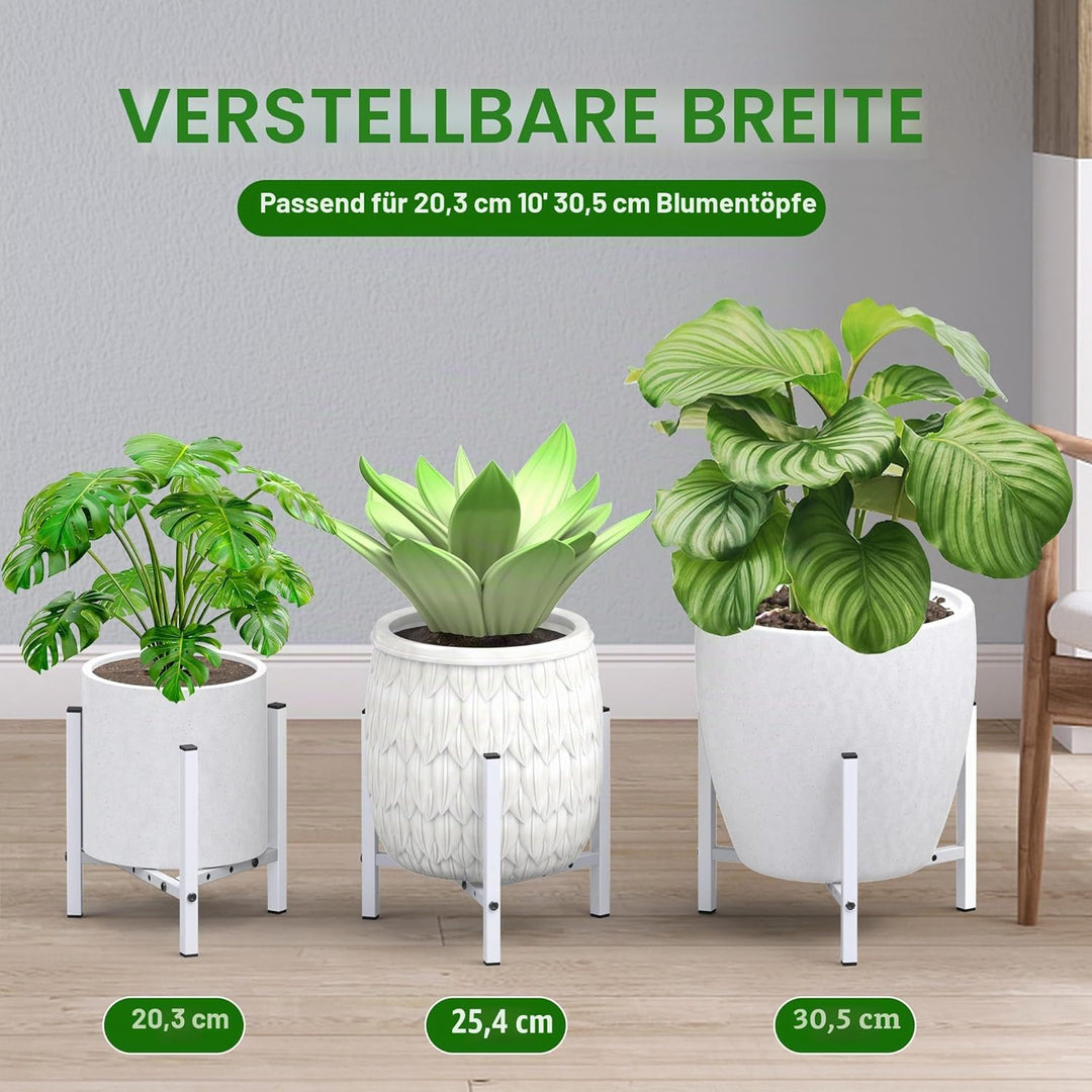 2 Stück Moderne Eisen-Pflanzenständer für den Innen- und Aussenbereich, Keramik, 20-30,5 cm, Garten,