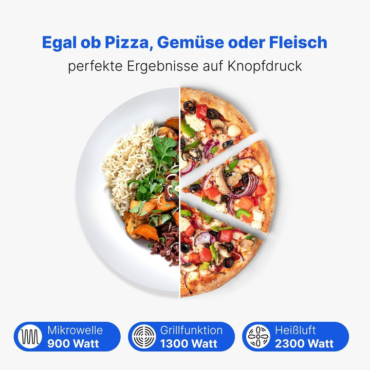 Bomann® Einbaumikrowelle mit Grill und Heissluft | 60cm | 900W Mikrowelle | 1300W Grill | 2300W Heis