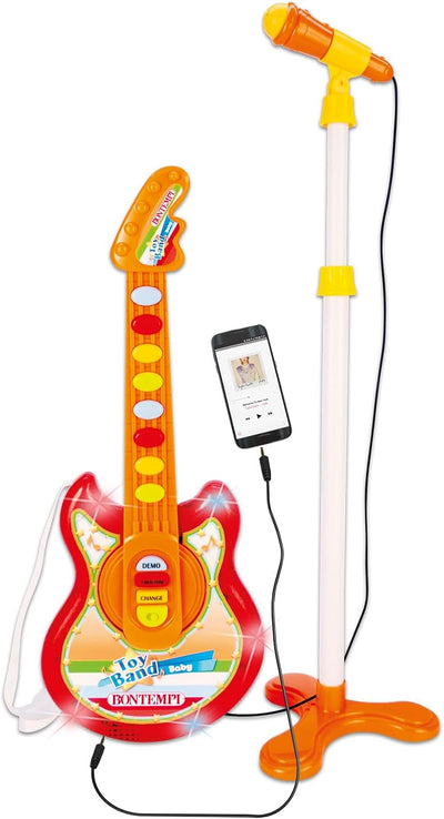 Bontempi 24 5025 Baby-Rockgitarre Ständer-Mikrofon, Mehrfarbig