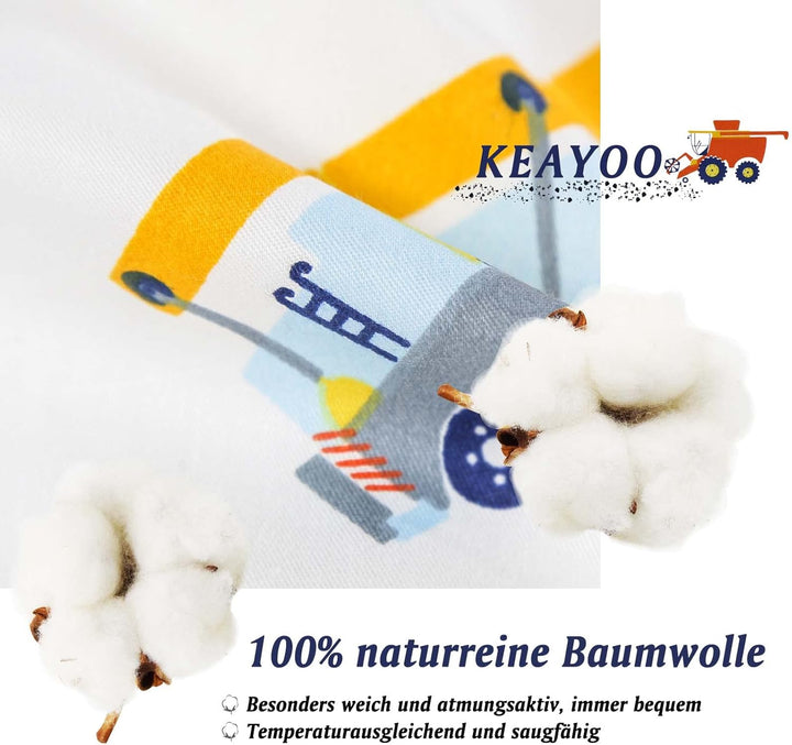 KEAYOO Kinderbettwäsche 135x200 Baumwolle Bettwäsche für Kinder Mädchen Junge mit Reissverschluss (B