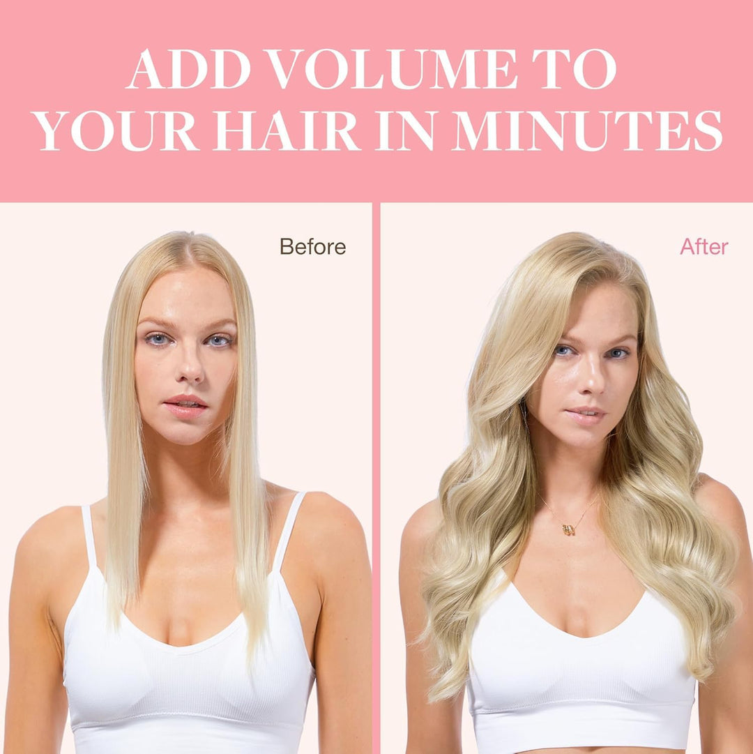 GOO GOO Clip in Extensions Echthaar, Echthaar Extensions Clip, 45cm 120g 7pcs, Extensions Echthaar,