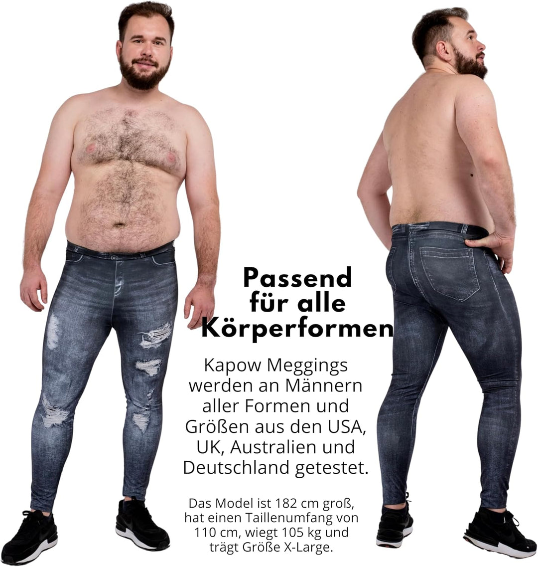 Kapow Meggings - Die originalen Männer Leggings S Black Jean Johnny, S Black Jean Johnny
