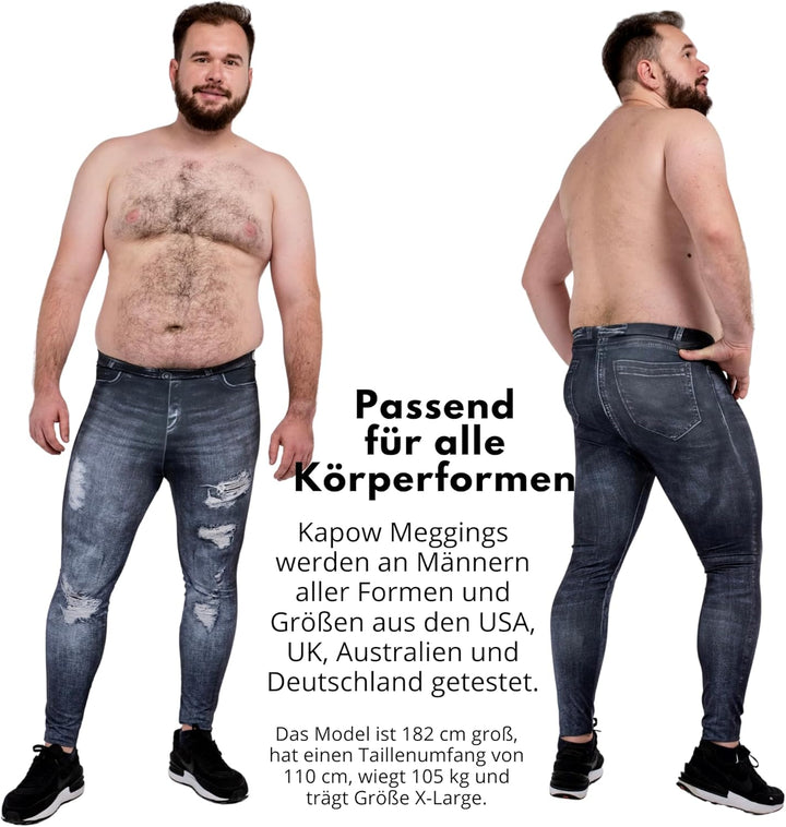 Kapow Meggings - Die originalen Männer Leggings S Black Jean Johnny, S Black Jean Johnny