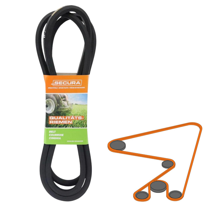 SECURA Keilriemen Mähwerk kompatibel mit Husqvarna Partner Rasentraktor 532165555