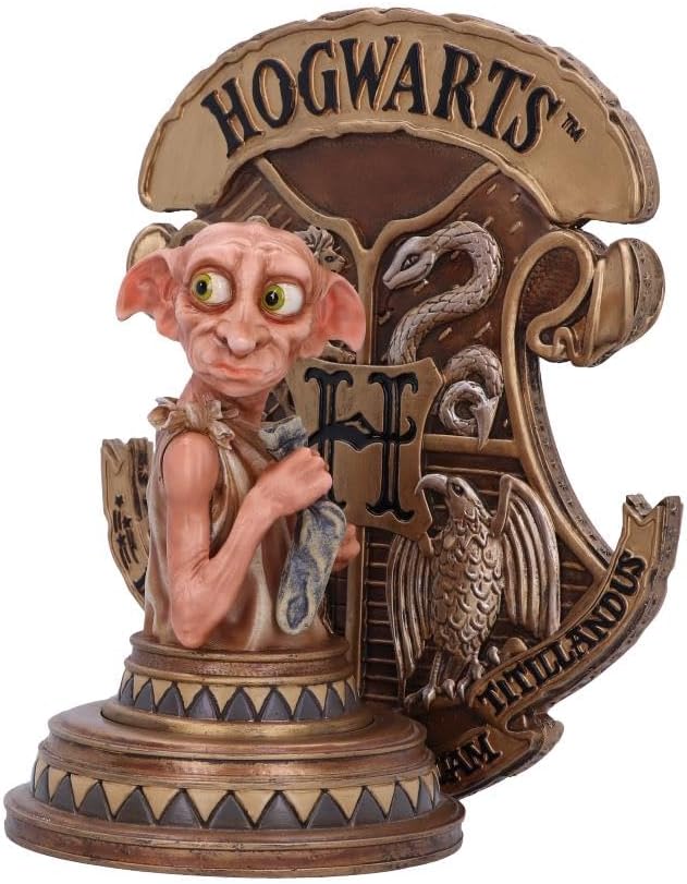 Nemesis Now Offiziell lizenzierte Harry Potter Dobby Buchstütze, goldfarben, 20 cm