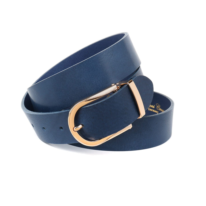 Anthoni Crown Damen Ledergürtel Gürtel Modell 4FGN133PN, 4FGN217BL, Dunkelblau