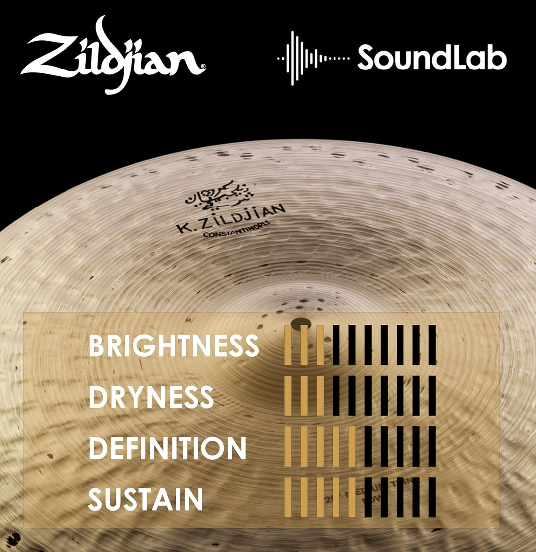 Zildjian K Constantinople Series - 20" Medium Thin Low Ride Cymbal, Mehrfarbig 20 Zoll Thin Low, 20