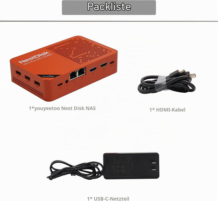 youyeetoo Nest Disk NAS &amp; Mini PC with Intel N150-4-Bay NVMe up to 16TB, 12GB DDR5 RAM, Dual 2.5GbE/