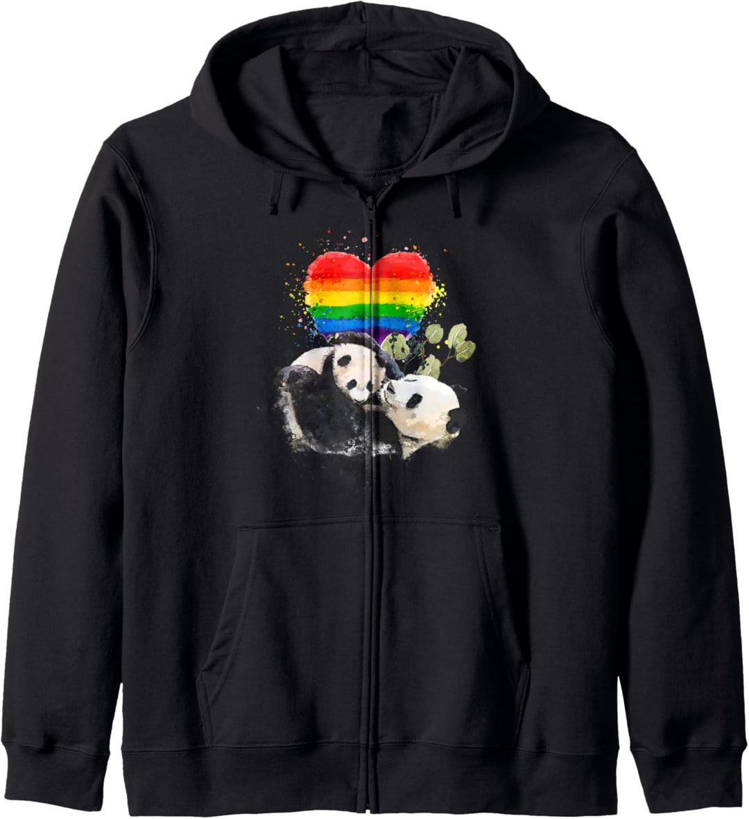 LGBT schwul lesbisch Stolz, Regenbogen Herz Liebe, Panda Bär Kapuzenjacke