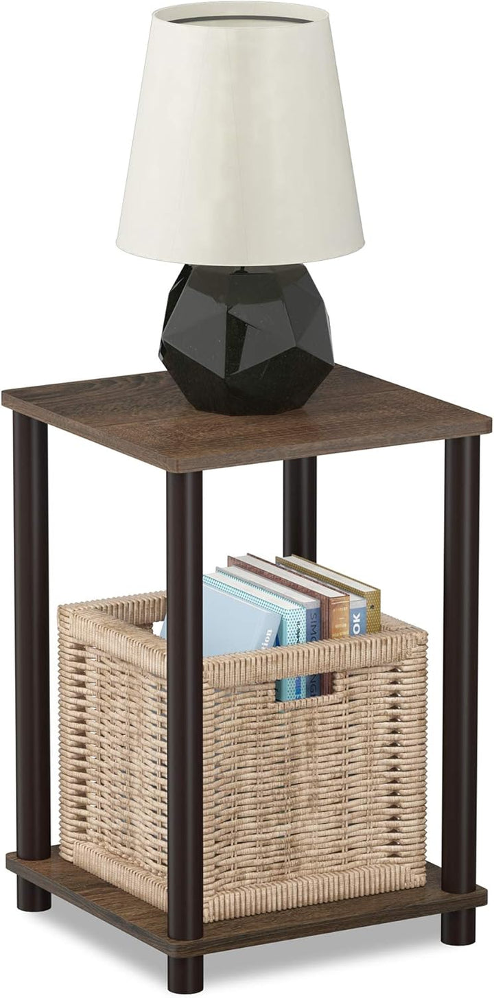 Furinno Haydn Beistelltisch, Holz, Walnuss/Braun, Holz, 34.04 x 34.04 x 50.8 cm Walnuss/Braun 2er Se