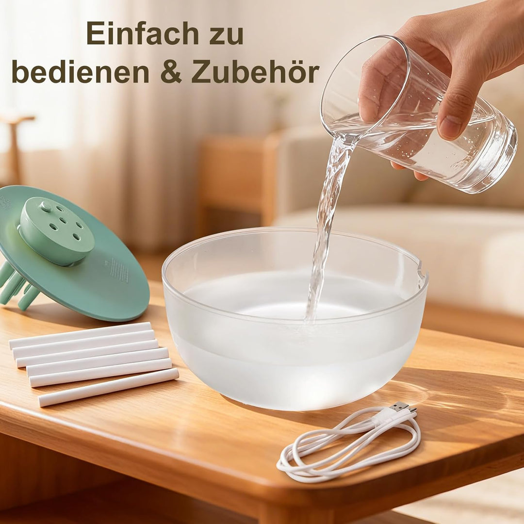1,2L Mini Luftbefeuchter mit Beleuchtung, 20dB Leise 6-Speed Adjustable Cool Mist Humidifier, 300 ml