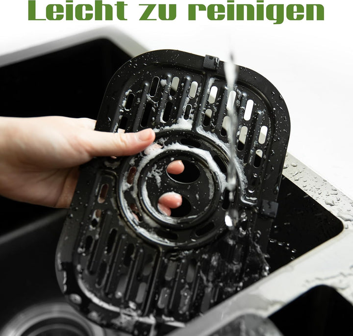 Heissluftfritteuse 2000W mit zwei Kammern 9L, Airfryer mit 10 Programme und LED-Touchscreen, Frittie