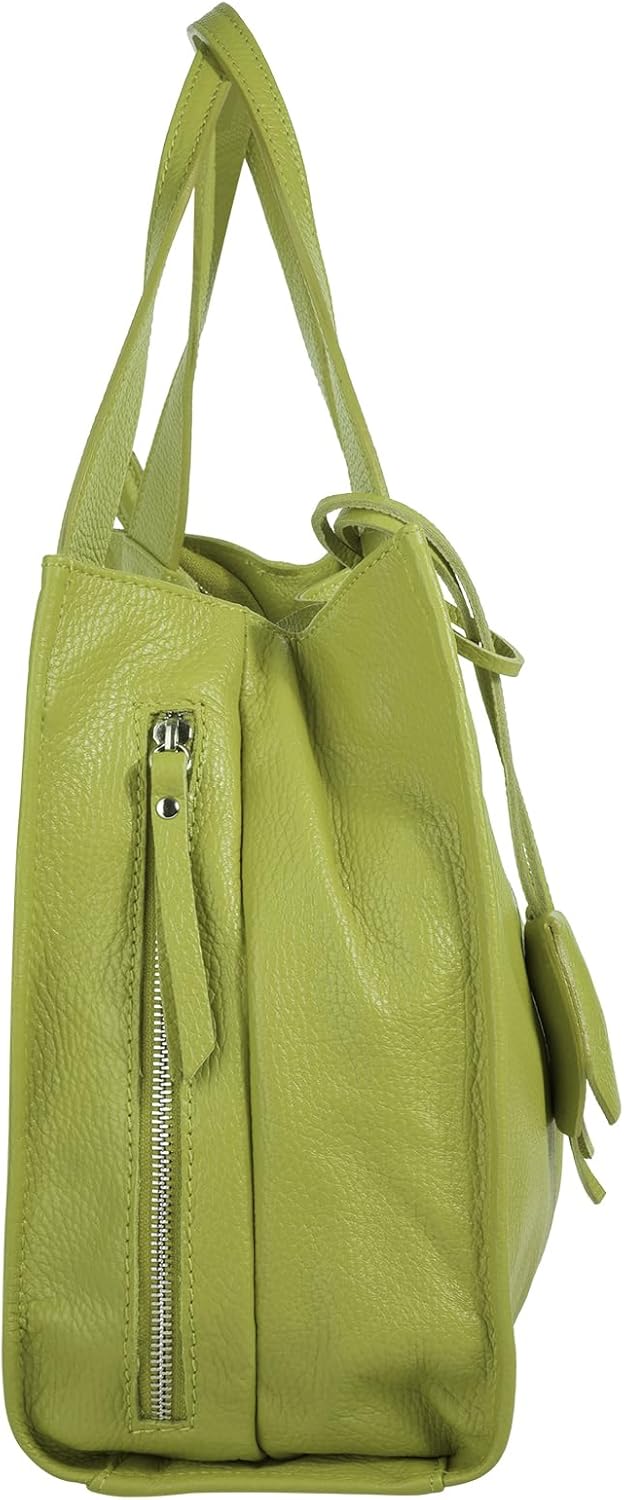 Shopper Echt Leder Damen Made in Italy, Smartphonefach, Ledertasche Damen, Handtasche Echtleder, Umh