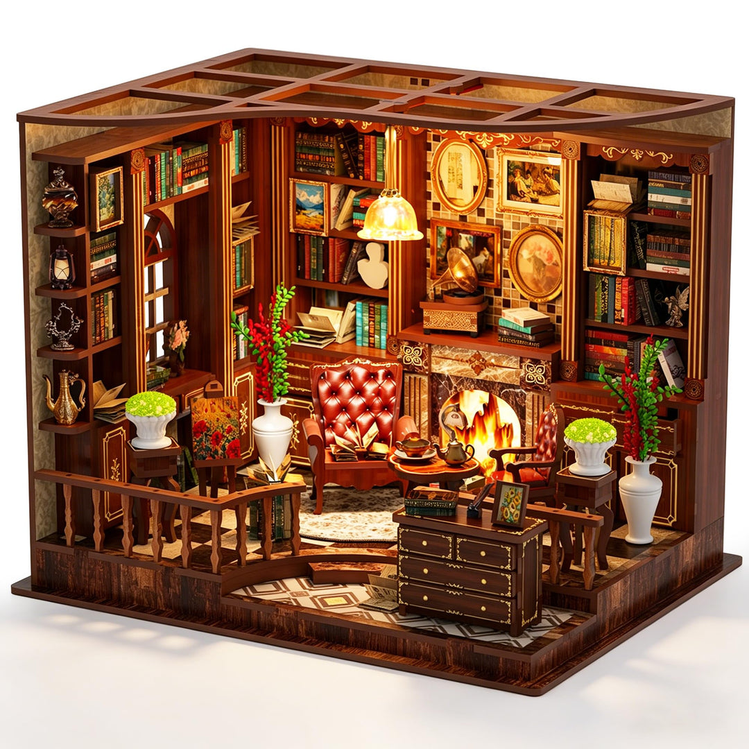 Book Nook Kit für Erwachsene - CRIOLPO DIY Miniatur Haus Holzpuzzle 3D Puppenhaus - Buchstütze für B