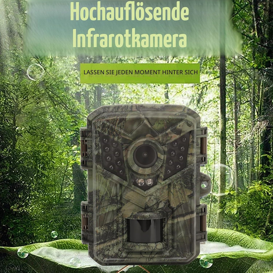Wildkameras, 16 MP, 1080P HD, wasserdichte Wildkamera mit Schneller Auslösezeit, Infrarot-Nachtsicht