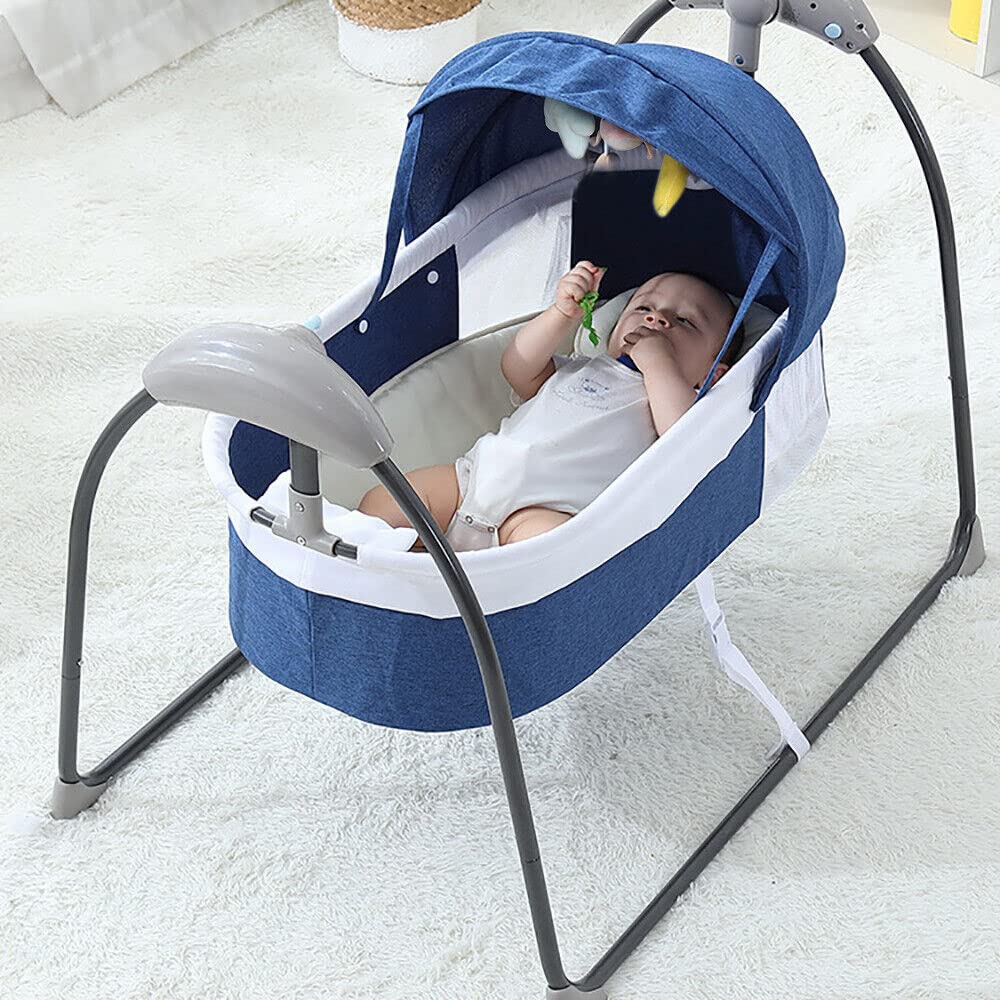Babyschaukel, Tragbare Babywippe mit Fernbedienung Elektrisch Baby Wippe Schaukel 5 Schaukelgeschwin