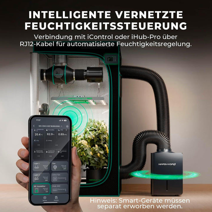 MARS HYDRO Luftentfeuchter, 12L/Tag, Wassertank 1.2L | Automatische Abtauung, Timer Funktion, Für Gr