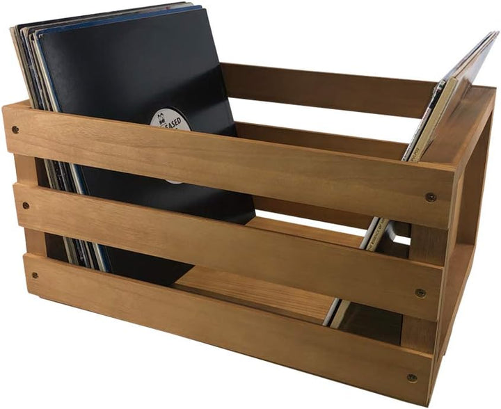 7even Schallplatten Holzkiste/Aufbewahrungskiste, Natur, für LP´s