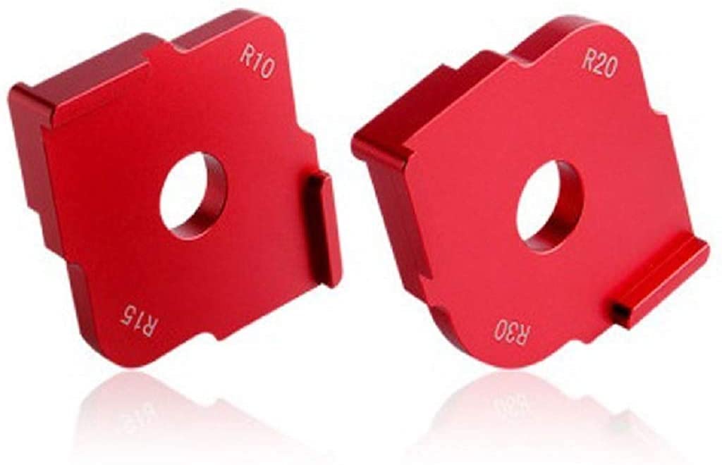2er Set Aluminium Legierung Holz Platten Eckradius von Quick Table of Router Bit Gauge Templates Kit
