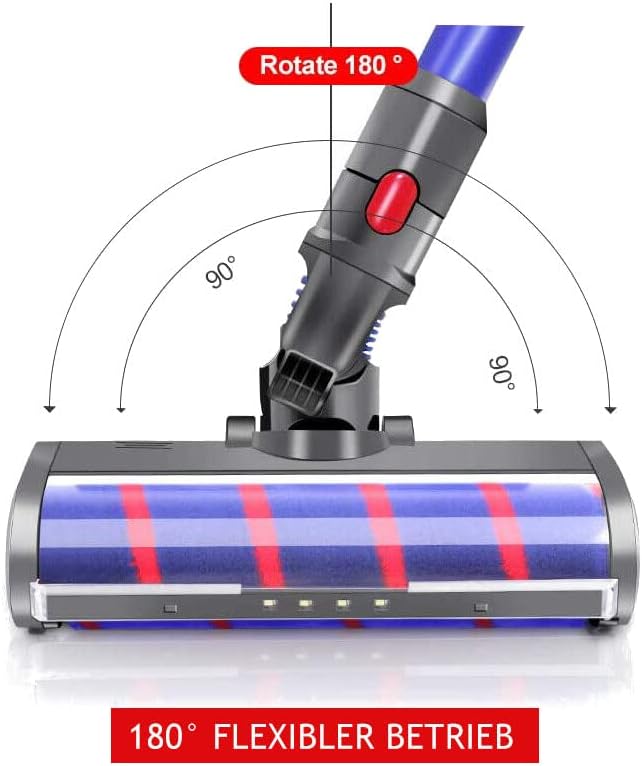 Trade-Shop LED Elektro Turbodüse Turbobürste Staubsaugerdüse für viele Dyson Bodenstaubsauger wie V7
