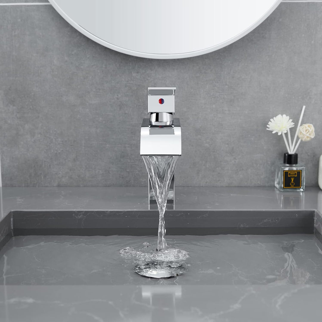 iVIGA Wasserhahn Bad, 175MM Waschtischarmatur wenig Lärm Einhandmischer Wasserfall Waschbeckenarmatu