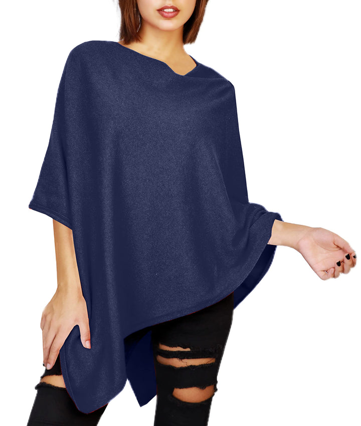 JOPHY & CO. Damen-Poncho aus Kaschmir-Mischung S Dunkelblau, S Dunkelblau