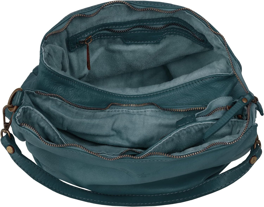 Samantha Look Umhängetasche echt Leder Damen - 021672 Blau, Blau
