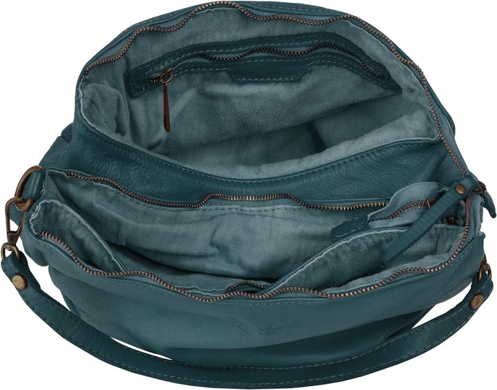 Samantha Look Umhängetasche echt Leder Damen - 021672 Blau, Blau