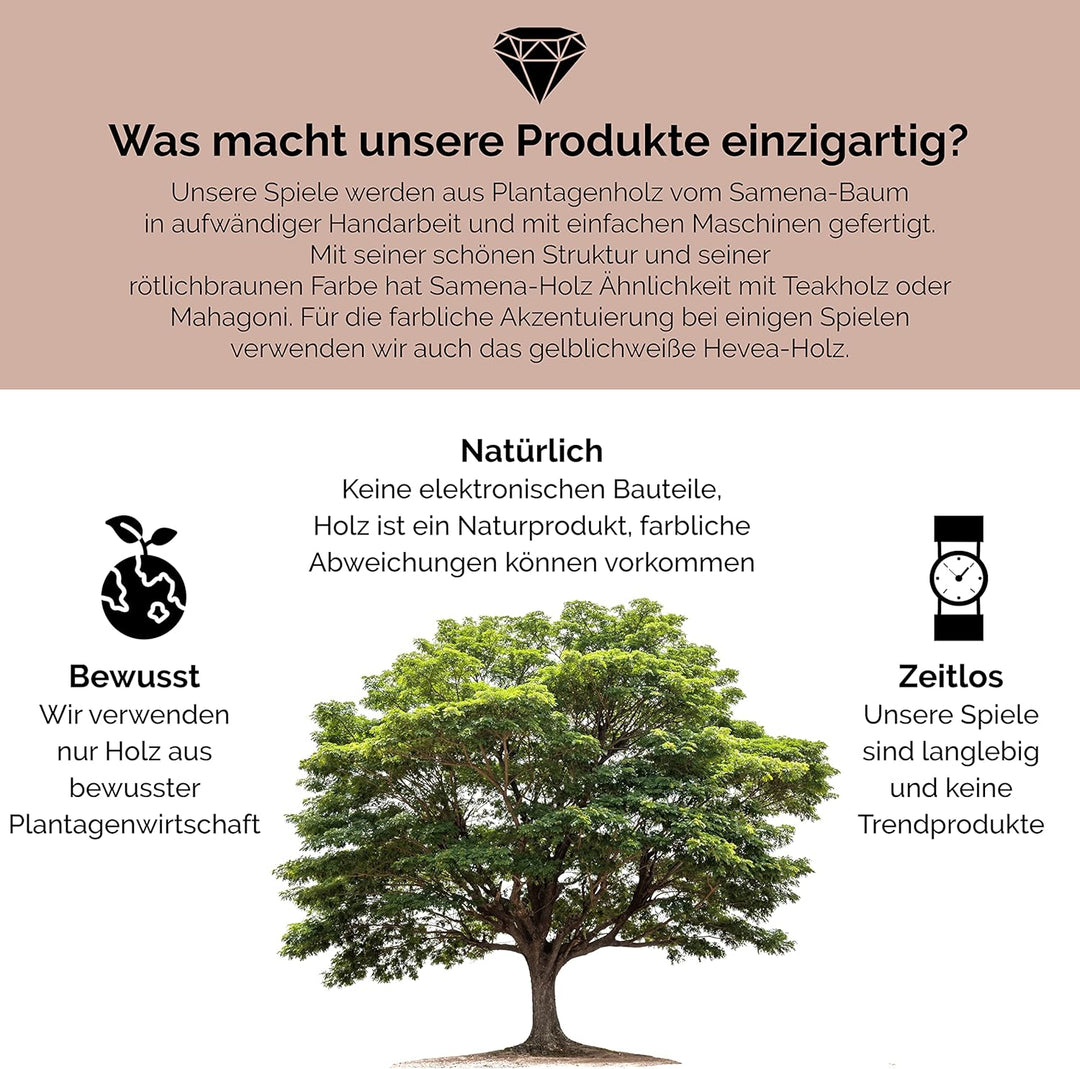 LOGOPLAY Wackel Turm Gr. XL - 30 cm Höhe - Condo - Holzturm - Geschicklichkeitsspiel - Gesellschafts