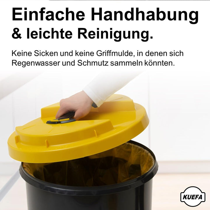 KUEFA BSC 60L Mülleimer, Müllsackständer, Gelber Sack Ständer inkl. Klemm-Ring für Müllbeutel, extra